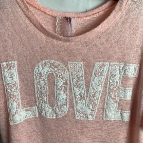 Anthropologie Mauve Pink Laced Top - Picture 3 of 5